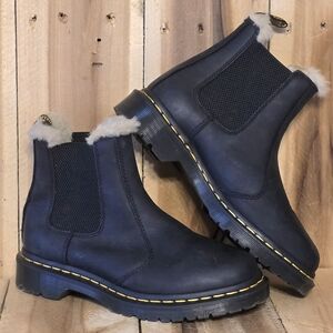 Dr Martens Womens 7 M 38 Leonore Streetwear 2976 Black Leather Ankle Boots Lined